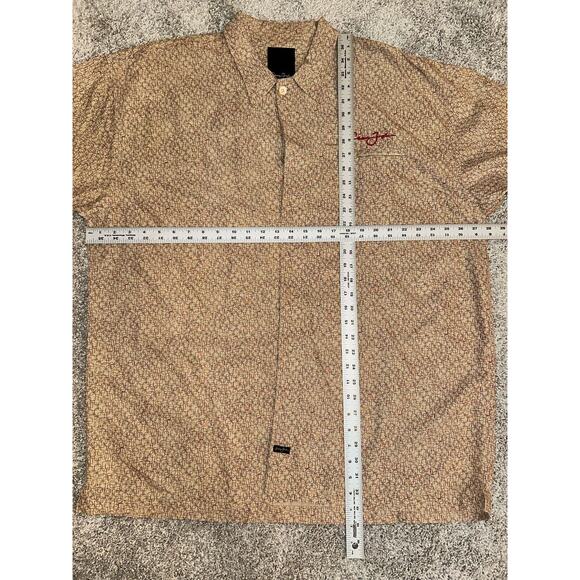 Sean John Short Sleeve Shirt Button Up Beige Geometric XXXL Made in Korea - Picture 10 of 10